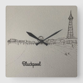 Blackpool Tower Original Art Watch Vierkante Klok
