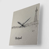 Blackpool Tower Original Art Watch Vierkante Klok (Hoek)