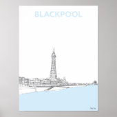 Blackpool Tower, originele lijntekenafdrukken Poster (Voorkant)