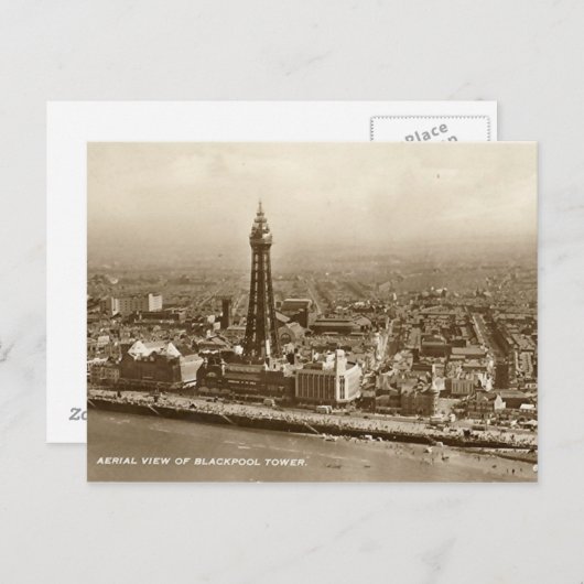 Blackpool Tower - oud Briefkaart (Voorkant / Achterkant)