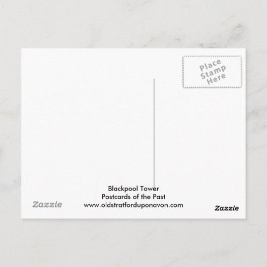 Blackpool Tower - oud Briefkaart (Achterkant)