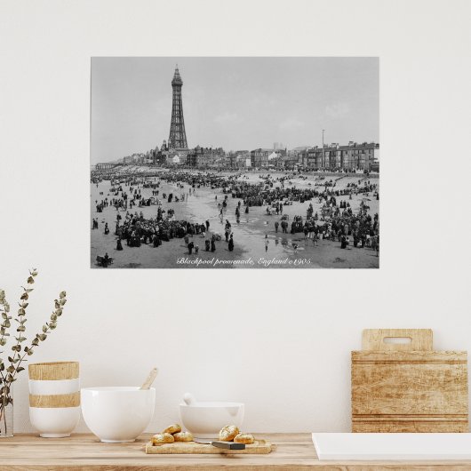Blackpool Tower & promenade, Engeland c 1905 Poster (Keuken)