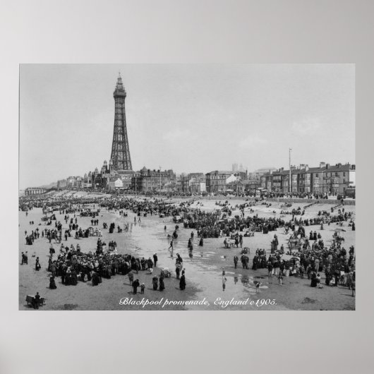 Blackpool Tower & promenade, Engeland c 1905 Poster (Voorkant)