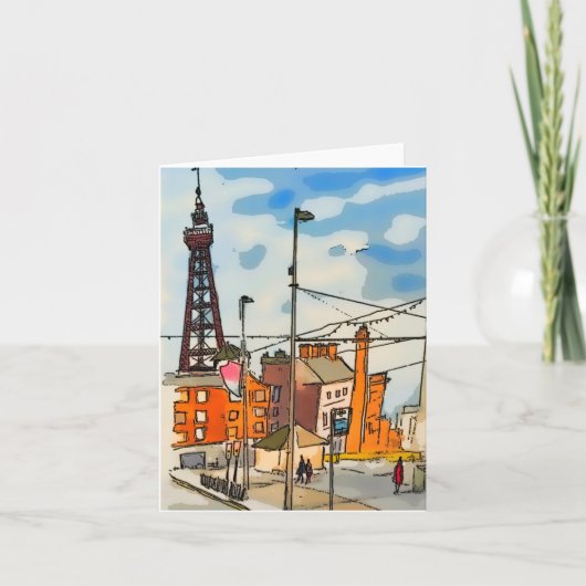 Blackpool Tower Seaside Feestdagen Kaart (Voorkant)