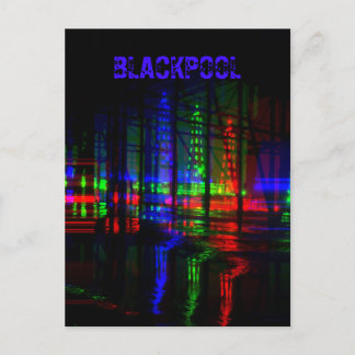 Blackpool Tower Water Reflection, rood, groen, bla Briefkaart