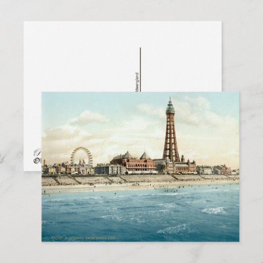 Blackpool uit North Pier c.1895 Briefkaart (Voorkant / Achterkant)