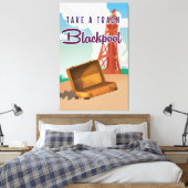 Blackpool vintage-poster canvas afdruk (Insitu (Slaapkamer))