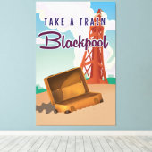 Blackpool vintage-poster canvas afdruk (Insitu (Houten vloer))