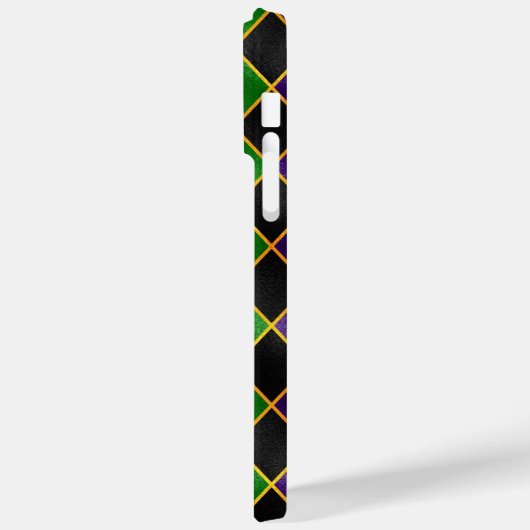 BLACKPURPLE GREEN GOLD MARDI GRAS DIAMOND PATTERNS Case-Mate iPhone CASE (Achterkant / Links)