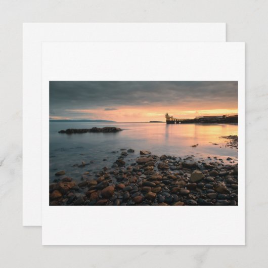 Blackrock zonsondergang bij Salthill strand in Gal Feestdagenkaart (Voorkant / Achterkant)