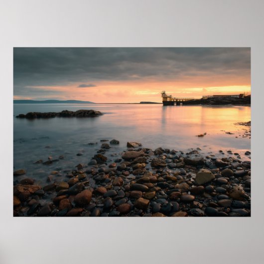 Blackrock zonsondergang bij Salthill strand in Gal Poster (Voorkant)