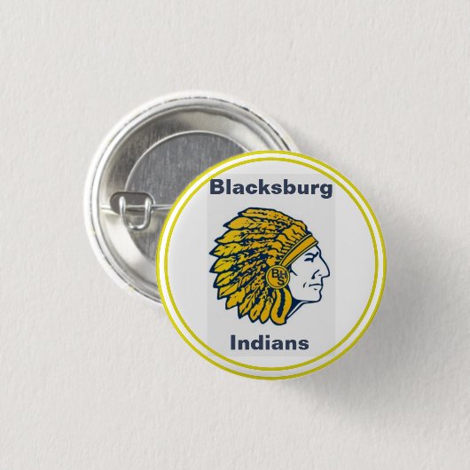 Blacksburg High School Indian {Mascot} Button (Voorkant /achterkant)