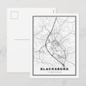 Blacksburg Map Feestdagenkaart (Voorkant / Achterkant)