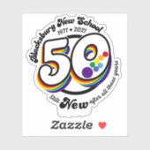 Blacksburg New School Celebrates 50th Round Sticky Sticker (Vel)