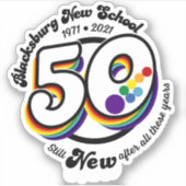 Blacksburg New School Celebrates 50th Round Sticky Sticker (Voorkant)