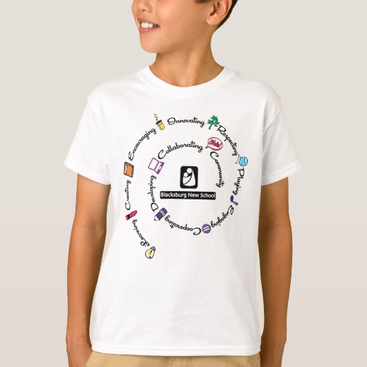 Blacksburg New School Kleur Spiraal T-shirt - Jeug (Voorkant)