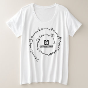 Blacksburg New School Plus Spiral Design Grote Maat T-shirt