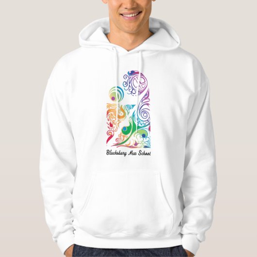 Blacksburg New School Rainbow Classes Art Logo Hoodie (Voorkant)
