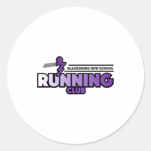 Blacksburg New School Running Club  Ronde Sticker (Voorkant)