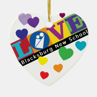 Blacksburg Nieuw School Hart Ornament