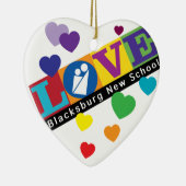 Blacksburg Nieuw School Hart Ornament (Rechts)