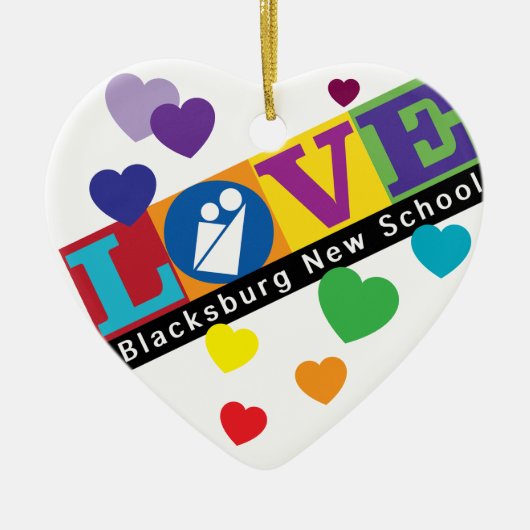 Blacksburg Nieuw School Hart Ornament (Voorkant)