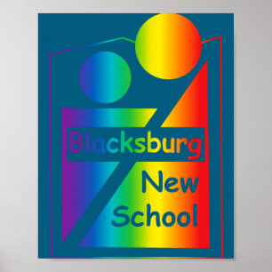 Blacksburg Nieuwe School Retro Design Poster