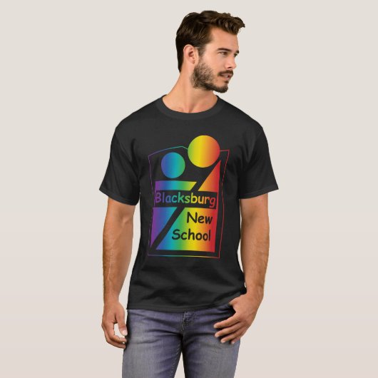 Blacksburg Nieuwe School Retro Design T-shirt (Voorkant volledig)
