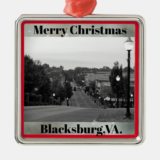 Blacksburg, VA.kerstversiering Metalen Ornament (Voorkant)