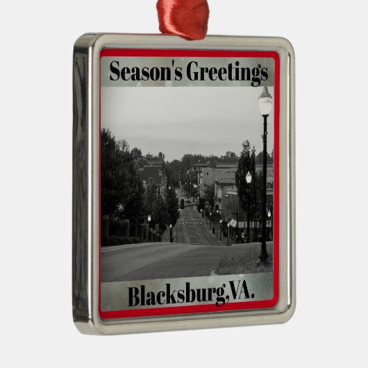 Blacksburg, VA.kerstversiering Metalen Ornament (Rechts)