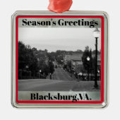 Blacksburg, VA.kerstversiering Metalen Ornament (Voorkant)