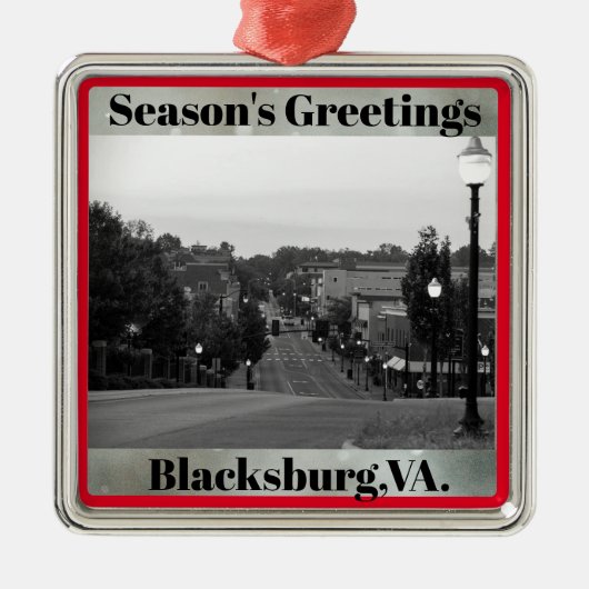 Blacksburg, VA.kerstversiering Metalen Ornament (Voorkant)