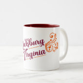 Blacksburg, Va-mok Tweekleurige Koffiemok (Voorkant rechts)