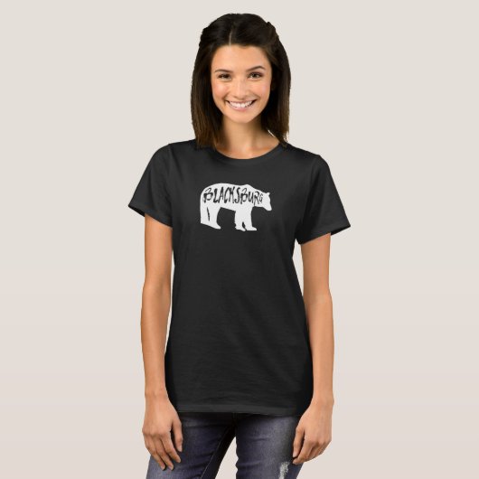 Blacksburg Virginia Bear 1 T-shirt (Voorkant volledig)