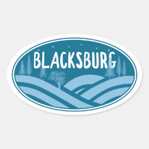 Blacksburg Virginia Buiten Ovale Sticker