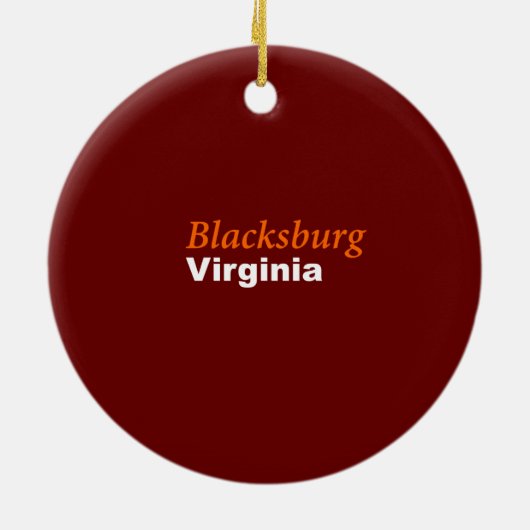 Blacksburg, Virginia Ornament (Achterkant)
