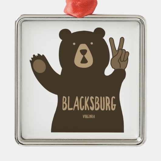 Blacksburg Virginia Peace Bear Metalen Ornament (Voorkant)