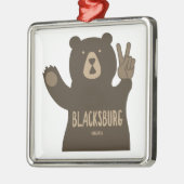 Blacksburg Virginia Peace Bear Metalen Ornament (Links)