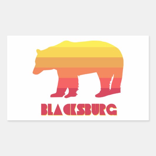Blacksburg Virginia Rainbow-Beer Rechthoekige Sticker (Voorkant)