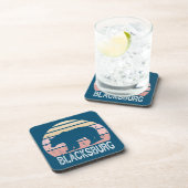 Blacksburg Virginia Retro Beer Bier Onderzetter (Rechterzijde)