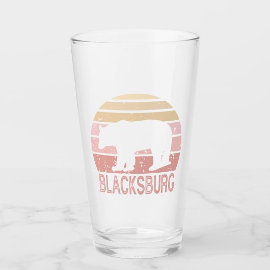 Blacksburg Virginia Retro Beer Glas (Voorkant)