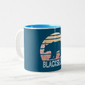 Blacksburg Virginia Retro Beer Tweekleurige Koffiemok (Voorkant links)