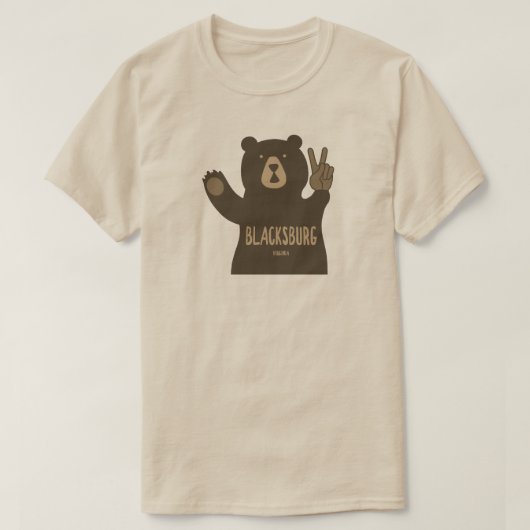 Blacksburg Virginia Vredesbeer T-shirt (Design voorkant)