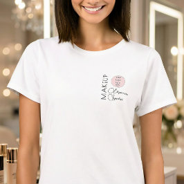 BlackScriptEmployeeName Business Logo Makeup T-shirt