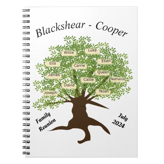 Blackshear - Cooper Familie Reünie Notitieboek (Voorkant)
