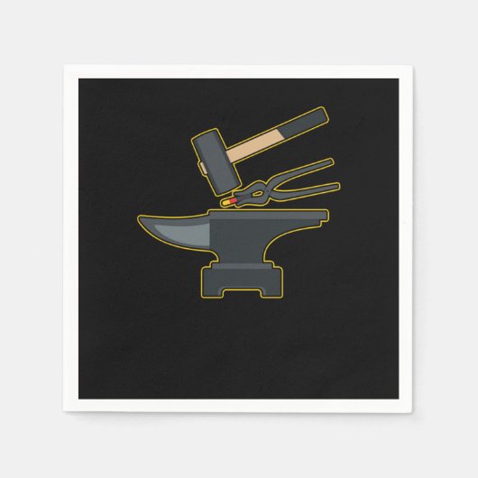 Blacksmiith Tools Hammer Anvil Forge Farrier Gift Servet (Voorkant)