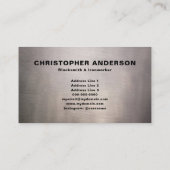 Blacksmith - aambeeld op versleten plaatwerk visitekaartje (Achterkant)