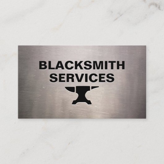 Blacksmith - aambeeld op versleten plaatwerk visitekaartje (Voorkant)