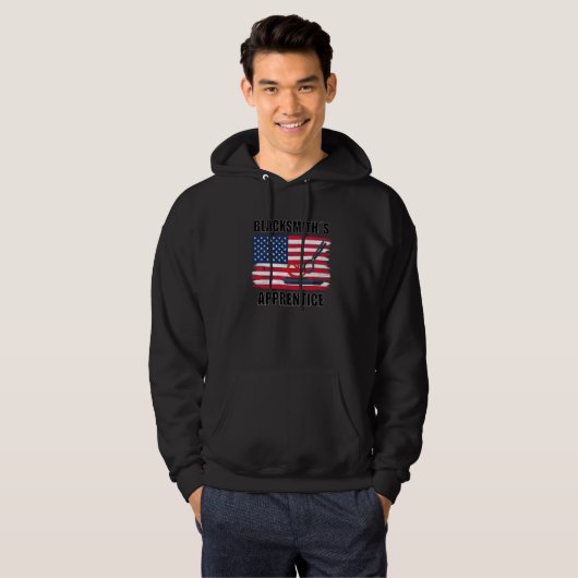 Blacksmith Apprentice Patriotic Us Flag Hoodie (Voorkant volledig)