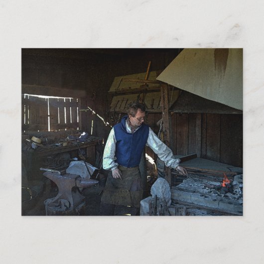 Blacksmith bij Fort Osage Fort, Missouri Briefkaart (Voorkant)